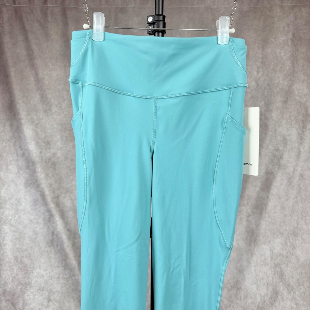 Lululemon Fast and Free High-Rise Crop 25" Turquoise Blue Leggings Size 8 - Picture 2 of 9